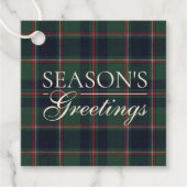 Classic Dark Blue Red Green Plaid Pattern Bedankjes Labels (Voorkant)