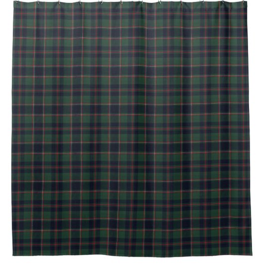 Classic Dark Blue Red Green Plaid Pattern Douchegordijn (Voorkant)