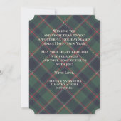 Classic Dark Blue Red Green Plaid Pattern Feestdagenkaart (Achterkant)