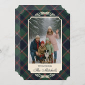 Classic Dark Blue Red Green Plaid Pattern Feestdagenkaart (Voorkant / Achterkant)