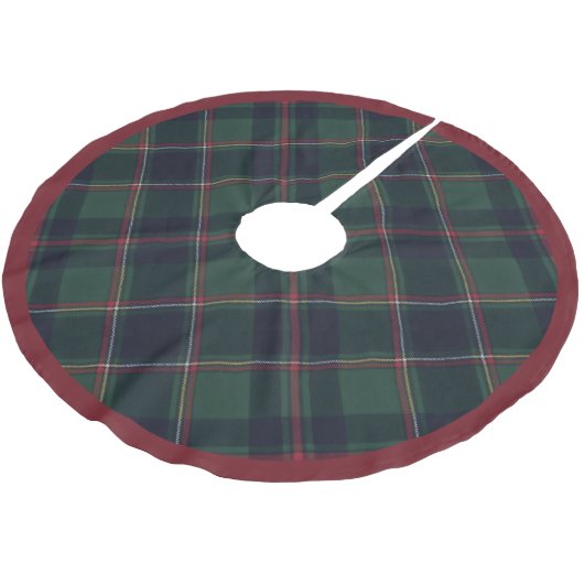 Classic Dark Blue Red Green Plaid Pattern Kerstboom Rok (Gekanteld)
