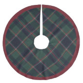 Classic Dark Blue Red Green Plaid Pattern Kerstboom Rok (Voorkant)