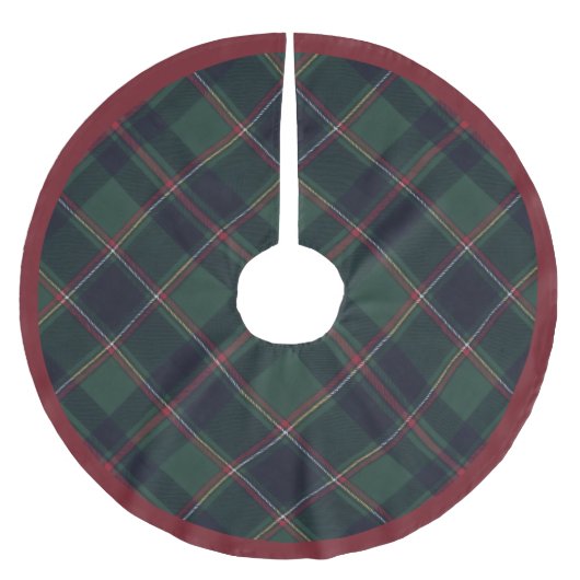 Classic Dark Blue Red Green Plaid Pattern Kerstboom Rok (Voorkant)