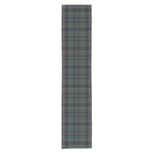 Classic Dark Blue Red Green Plaid Pattern Korte Tafelloper (Voorkant)