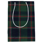 Classic Dark Blue Red Green Plaid Pattern Medium Cadeauzakje (Voorkant)