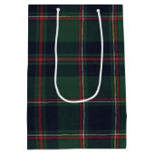 Classic Dark Blue Red Green Plaid Pattern Medium Cadeauzakje (Achterkant)