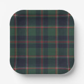 Classic Dark Blue Red Green Plaid Pattern Papieren Bordje (Voorkant)