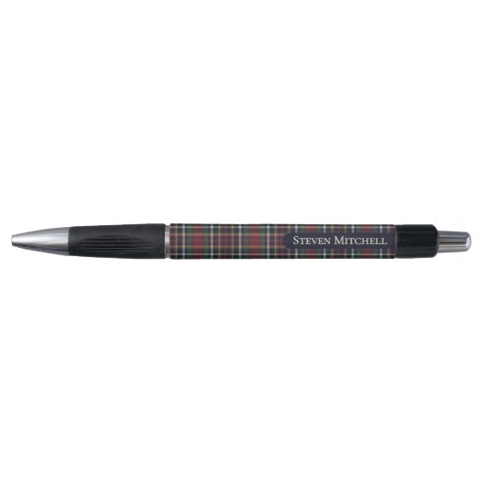 Classic Dark Blue Red Green Plaid Pattern Pen (Voorkant)