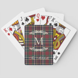 Classic Dark Blue Red Green Plaid Pattern Pokerkaarten