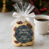 Classic Dark Blue Red Green Plaid Pattern Ronde Sticker