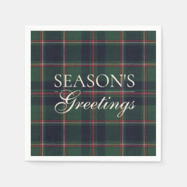 Classic Dark Blue Red Green Plaid Pattern Servet