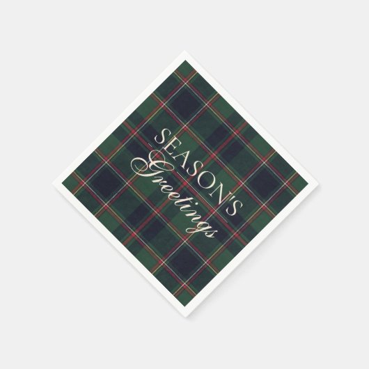 Classic Dark Blue Red Green Plaid Pattern Servet (Hoek)