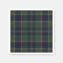 Classic Dark Blue Red Green Plaid Pattern Servet
