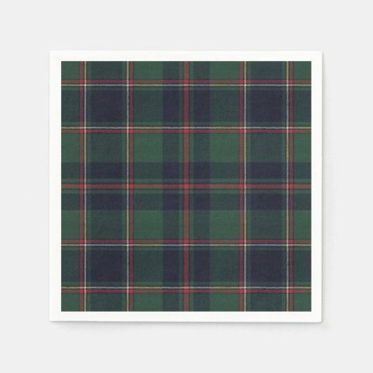 Classic Dark Blue Red Green Plaid Pattern Servet (Voorkant)