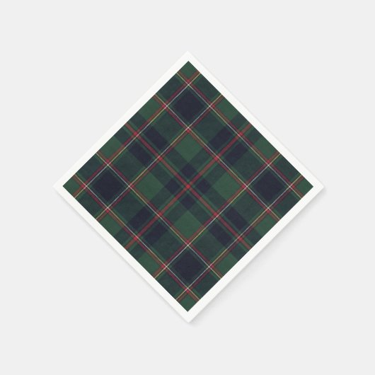 Classic Dark Blue Red Green Plaid Pattern Servet (Hoek)