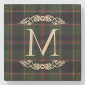 Classic Dark Blue Red Green Plaid Pattern Stenen Onderzetter (Voorkant)