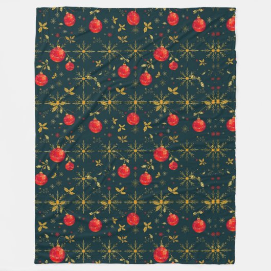 Classic Dark Christmas Fleece Throw Blanket (Voorkant)