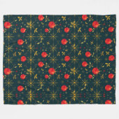 Classic Dark Christmas Fleece Throw Blanket (Voorkant (Horizontaal))