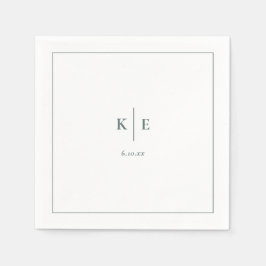 Classic Dark Dusty Green Wedding Monogram Napkins Servet