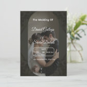 Classic Dark Elegant Wedding Invitation Kaart (Staand voorkant)