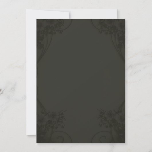 Classic Dark Elegant Wedding Invitation Kaart (Achterkant)