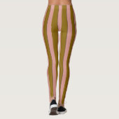 Classic Dark Gold en Pink Strip Pattern Leggings (Achterkant)