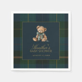 Classic Dark Green & Blue Plaid Baby Shower Servet (Voorkant)