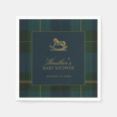 Classic Dark Green & Blue Plaid Baby Shower Servet (Voorkant)