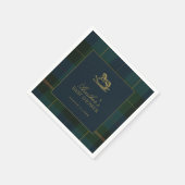 Classic Dark Green & Blue Plaid Baby Shower Servet (Hoek)