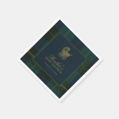 Classic Dark Green & Blue Plaid Baby Shower Servet (Hoek)