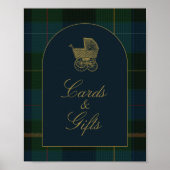 Classic Dark Green Plaid Baby Shower Cards & Gifts Poster (Voorkant)