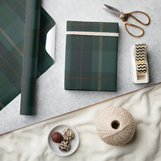 Classic Dark Green Tartan Plaid  Cadeaupapier (Crafts)