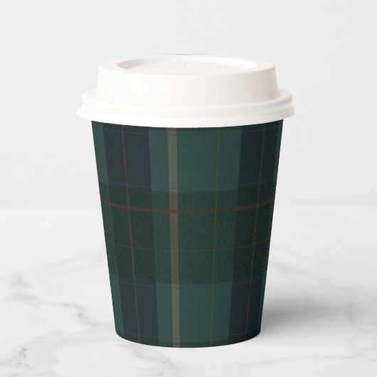 Classic Dark Green Tartan Plaid  Papieren Bekers (Links)