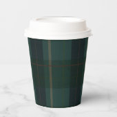 Classic Dark Green Tartan Plaid  Papieren Bekers (Voorkant)