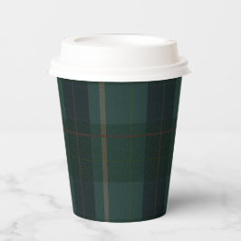 Classic Dark Green Tartan Plaid Papieren Bekers