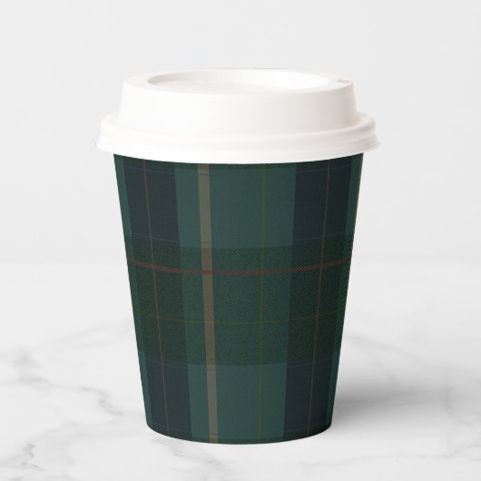 Classic Dark Green Tartan Plaid  Papieren Bekers (Voorkant)