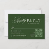 Classic Dark Green Wedding RSVP Kaartje (Voorkant)