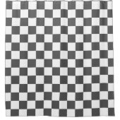 Classic dark grey checkerboard douchegordijn (Voorkant)
