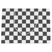 Classic dark grey checkerboard groot cadeauzakje (Voorkant)