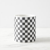 Classic dark grey checkerboard koffiemok (Center)