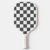 Classic dark grey checkerboard pickleball paddle (Voorkant)