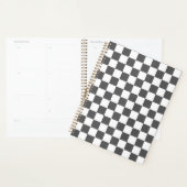 Classic dark grey checkerboard planner (Display)