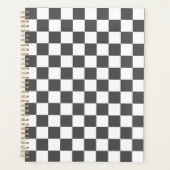 Classic dark grey checkerboard planner (Voorkant)
