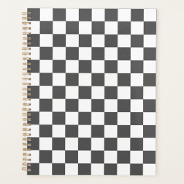 Classic dark grey checkerboard planner