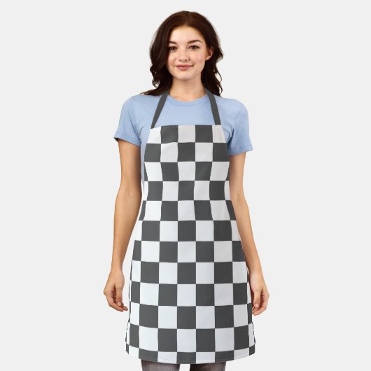 Classic dark grey checkerboard schort (Gedragen)