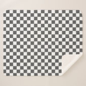 Classic dark grey checkerboard sherpa deken (Voorkant (horizontaal))