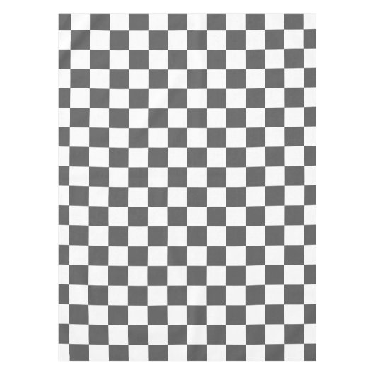 Classic dark grey checkerboard tafelkleed (Voorkant)