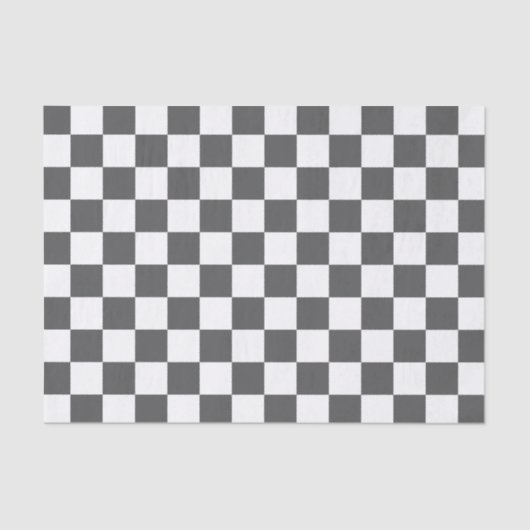 Classic dark grey checkerboard tissuepapier (Voorkant)