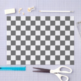 Classic dark grey checkerboard tissuepapier