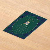 Classic Dark Plaid Baby Shower Acrylic Invitation Acryl Uitnodigingen (Laagn)